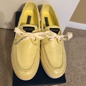 Sperry - Bahama Yellow Jersey Sequin - size 8M
